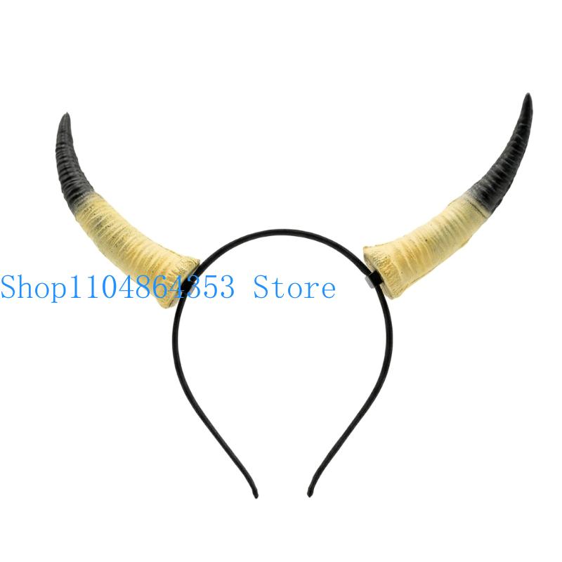 652F 염소 경적 헤어 밴드 코스프레 모자를 쓰고 있 - Easy Cosplay Prop 리뷰 및 가격