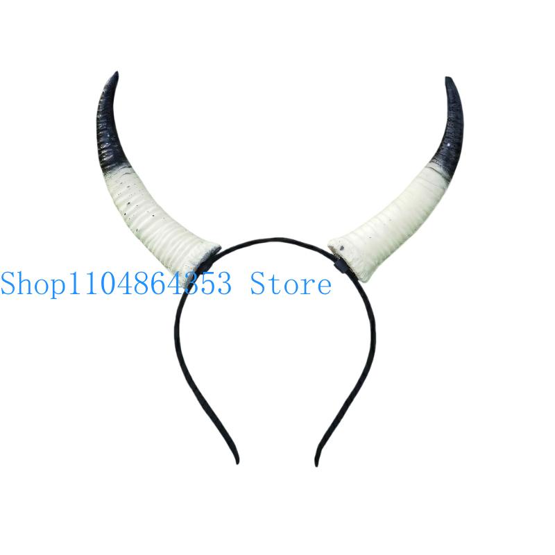 652F 염소 경적 헤어 밴드 코스프레 모자를 쓰고 있 - Easy Cosplay Prop 리뷰 및 가격